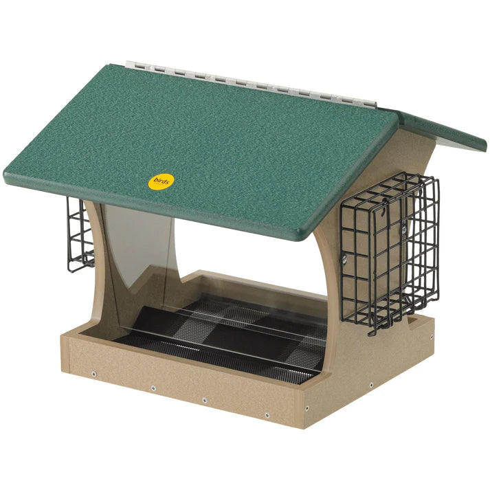 Hopper Feeder with Suet Cages (large)
