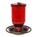 Hummingbird Ruby Glass Jar Feeder