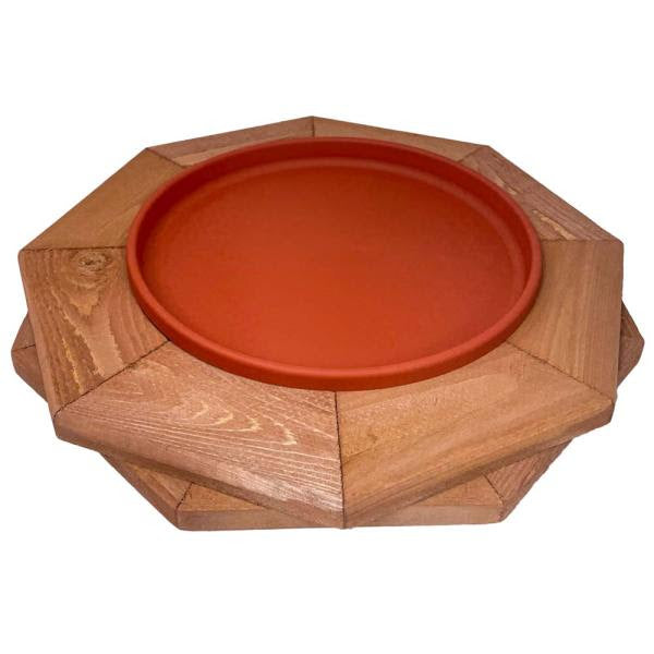 Cedar Heated Deck Mount Bird Bath
